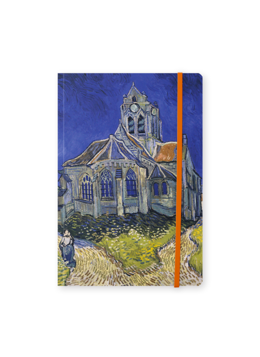 Softcover notitieboekje, A5,  Van Gogh, Kerkje in Auvers-sur-Oise