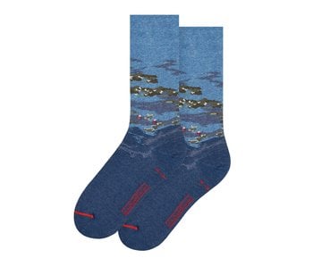 Calcetines artísticos, talla 40-46, Monet, Nenúfares a la luz del atardecer