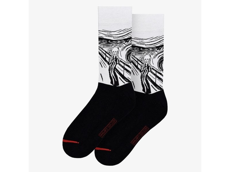 Calcetines artísticos,  talla 40-46, Edvard Munch, El grito, en blanco y negro