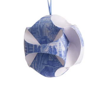 DIY Paper Christmas Ball ,  Delft Blue, Frytom