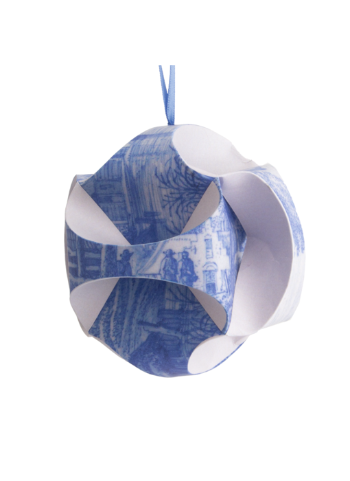 DIY Paper Christmas Ball ,  Delft Blue, Frytom