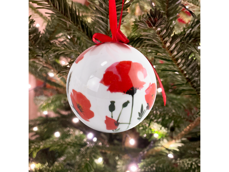 Christmas bauble, Poppies, unbreakable