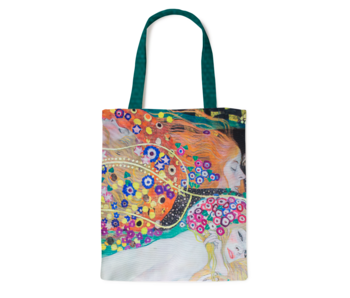 Cotton Tote Bag Luxe, Gustav Klimt, Water Serpents 2