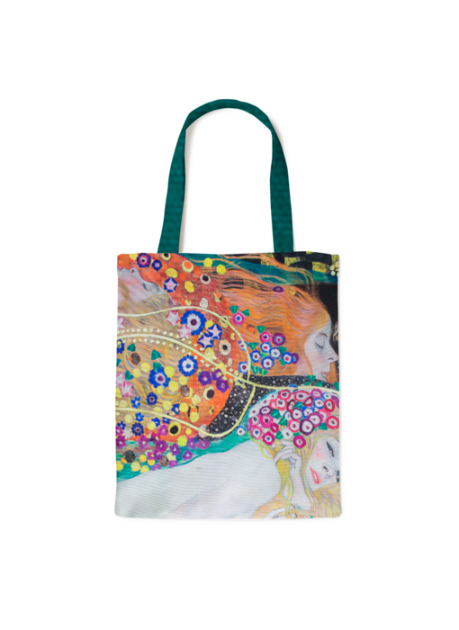 Cotton Tote Bag Luxe, Gustav Klimt, Water Serpents 2