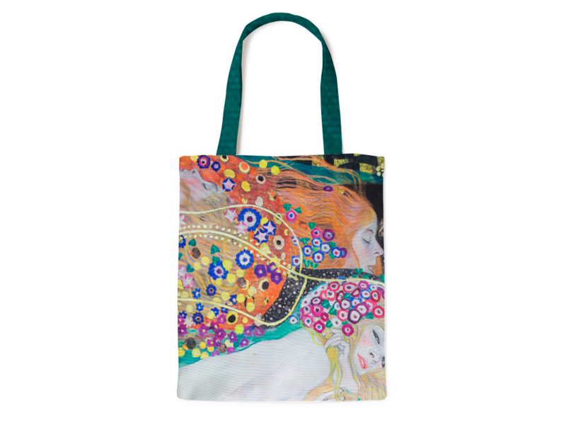 Cotton Tote Bag with lining, Gustav Klimt, Water Serpents 2