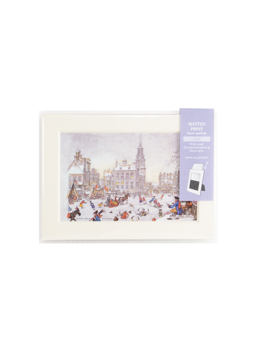 Passe-partout met reproductie, S ,18 x 13 cm , Anton Pieck, Amsterdams IJstafereel