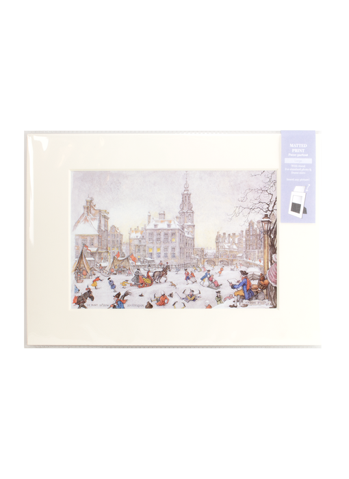 Matted print with reproduction, L,  Anton Pieck, Amsterdams IJstafereel