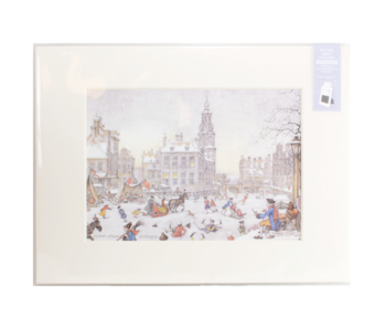 Passe-Partout mit Reproduktion,X L, Anton Pieck, Eisszene Amsterdam