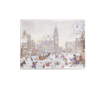 Mini  Poster A4, Anton Pieck, Amsterdams IJstafereel