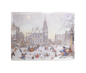 Mini  Poster A3, Anton Pieck, Eisszene Amsterdam