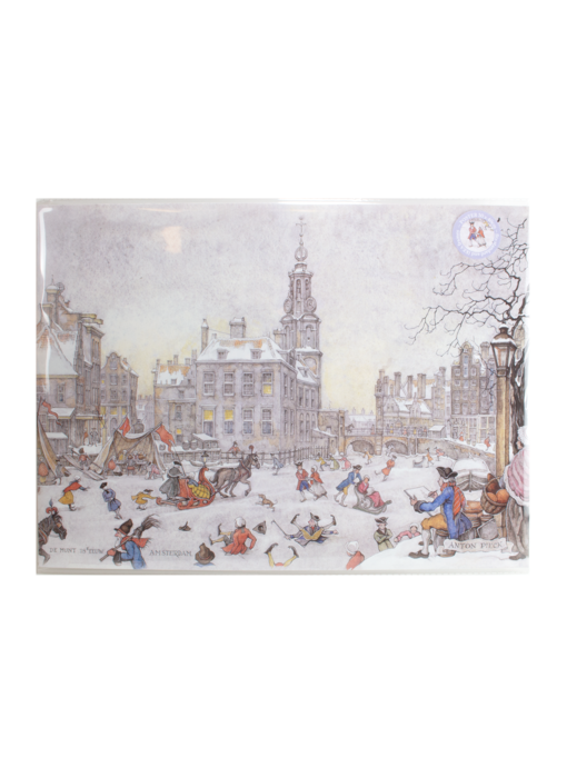 Mini  Poster A3,  Anton Pieck, Amsterdams IJstafereel