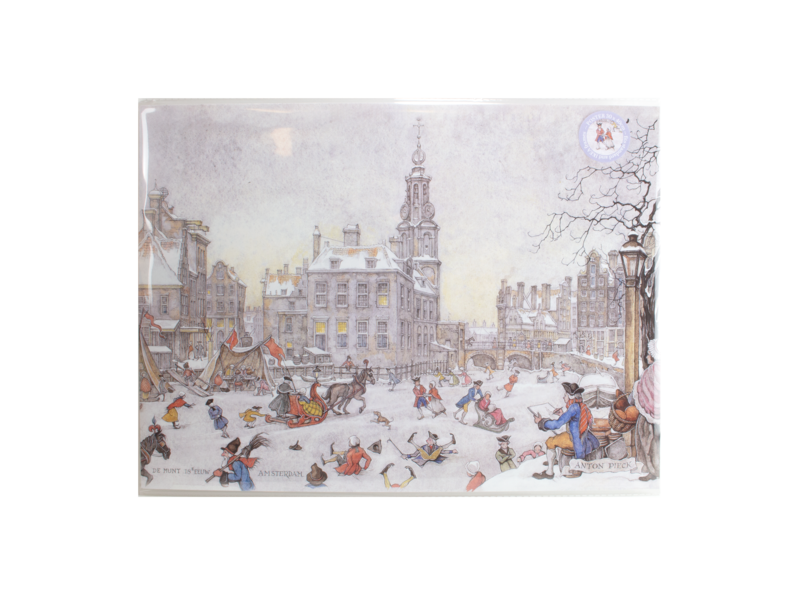 Mini  Poster A3,  Anton Pieck, Amsterdams IJstafereel