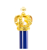 Stylo bille bleu avec couronne dorée