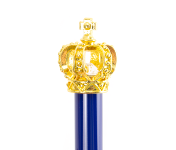Stylo bille bleu avec couronne dorée