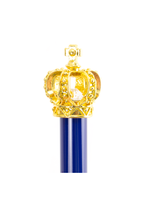 Blauer Kugelschreiber mit goldener Krone