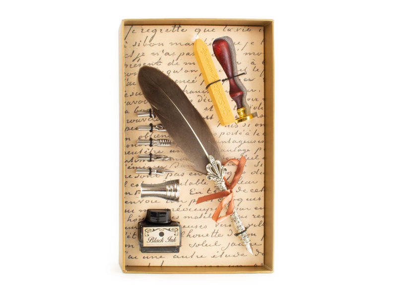 Deluxe Calligraphy Set With Dip Pens, Nibs, Ink, Paper, Instructions in  Wood Gift Box // Gift for Writers 