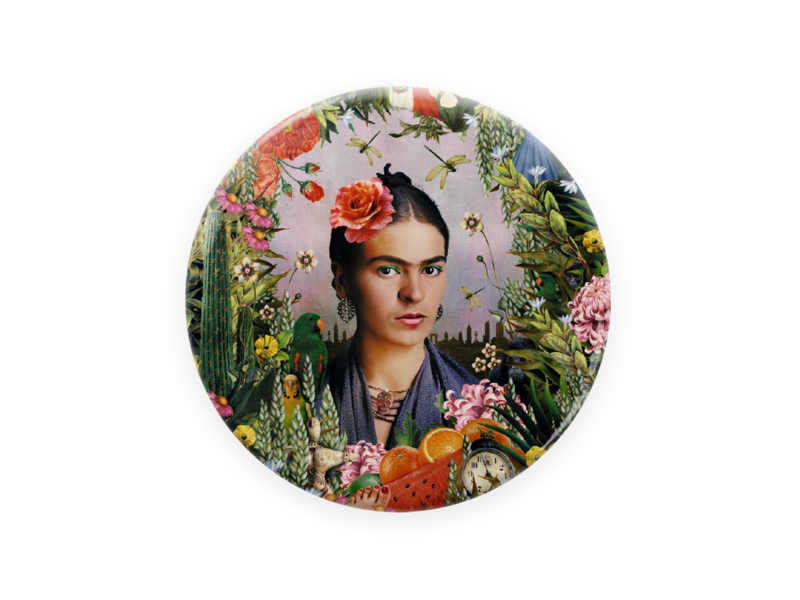 Pocket Mirror W, Ø 80 mm,Frida Kahlo