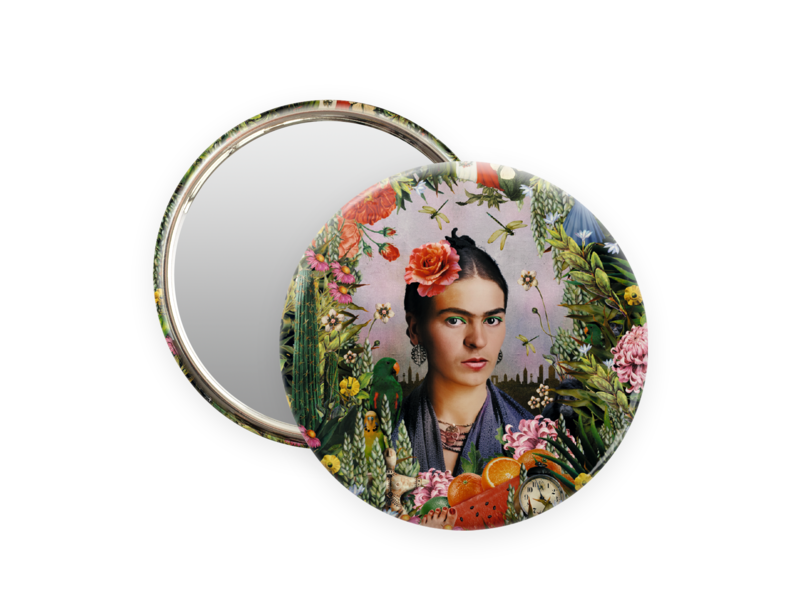 Pocket Mirror W, Ø 80 mm,Frida Kahlo