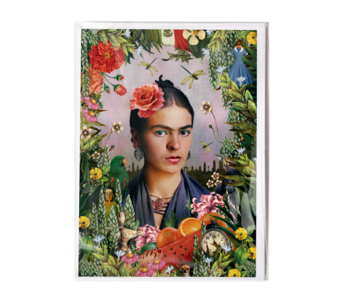 Double card with envelope,   inspired by  Frida Kahlo