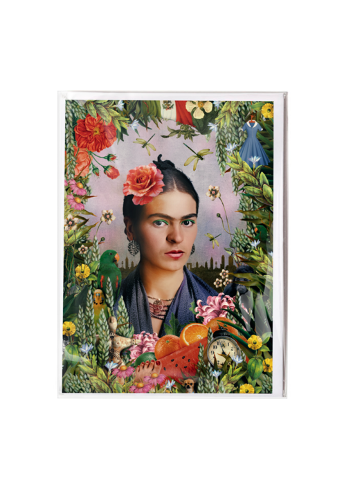 Double card with envelope,   inspired by  Frida Kahlo