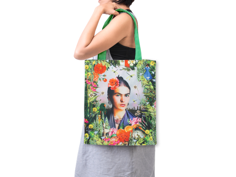 Sac en coton, avec doublure,  inspiré de Frida Kahlo