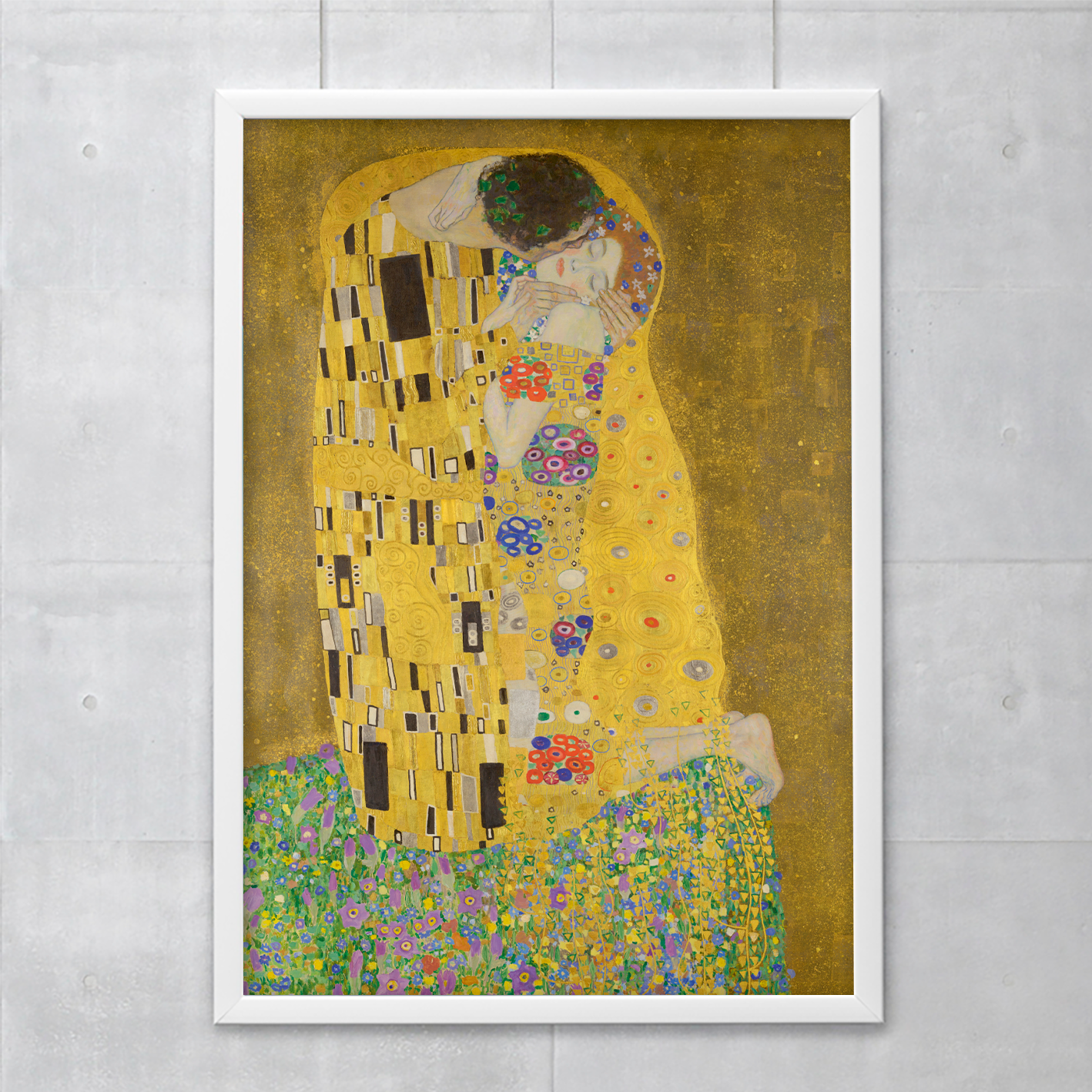 Poster 50x70 cm, - Klimt Webshop Der Kuss| Museum , Museum-webshop Gustav