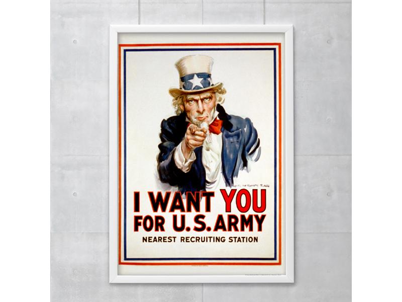 Affiche 50x70 cm , World War I,  I want you