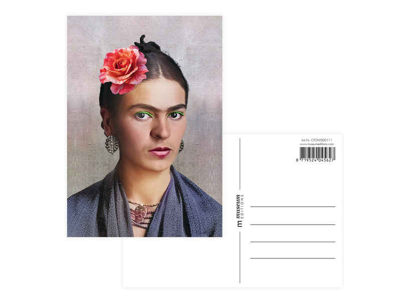 Postcard folder, Frida Kahlo photos, set of 8 postcards