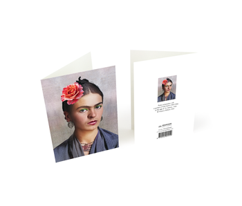 Double carte avec enveloppe,  Photo Frida Kahlo  19 ans