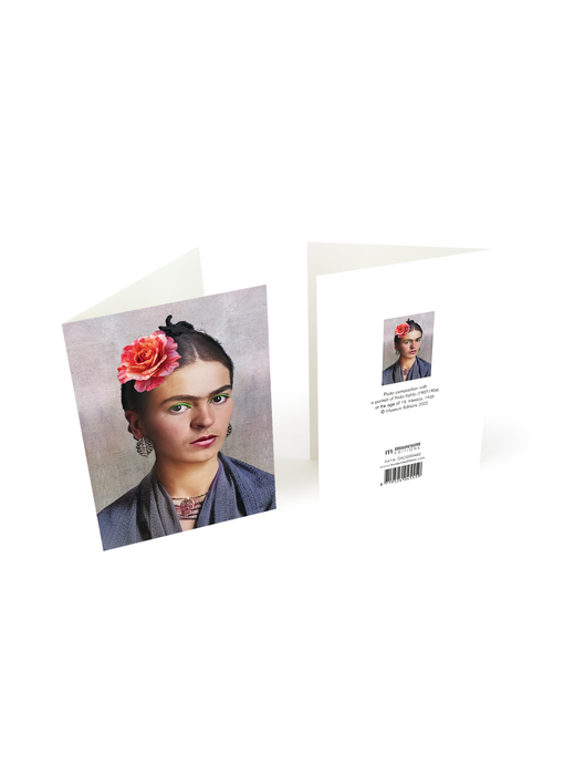 Doppelkarte mit Umschlag,  Foto Frida Kahlo 19 Jahre alt