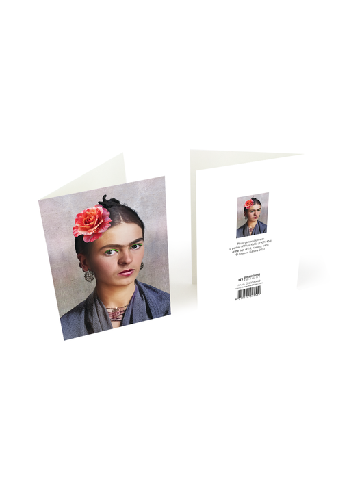 Double carte avec enveloppe,  Photo Frida Kahlo  19 ans