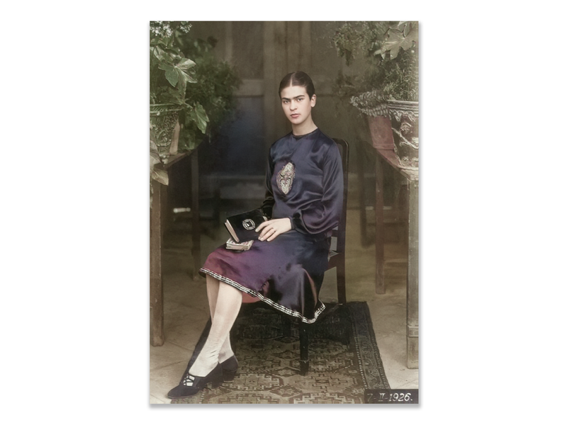Postkarte, Foto von Frida Kahlo, 18 Jahre alt