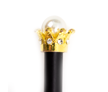 Schwarzer HB-Bleistift mit goldener Krone, mit einer Perle