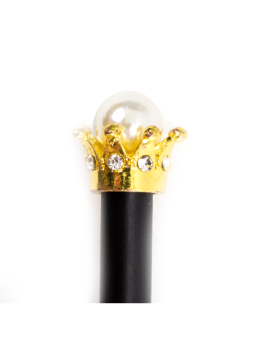 Schwarzer HB-Bleistift mit goldener Krone, mit einer Perle