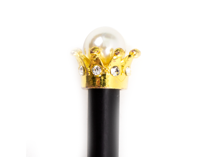 Crayon HB noir à couronne dorée, avec une perle