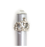 Zilveren potlood met zilveren tiara en wit kristal