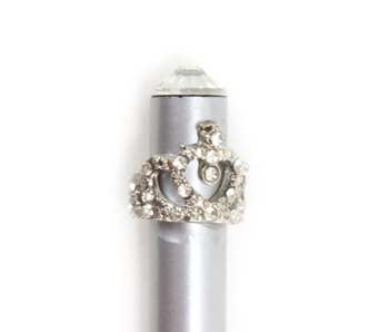 Silberstift mit silberner Tiara und weißem Kristall