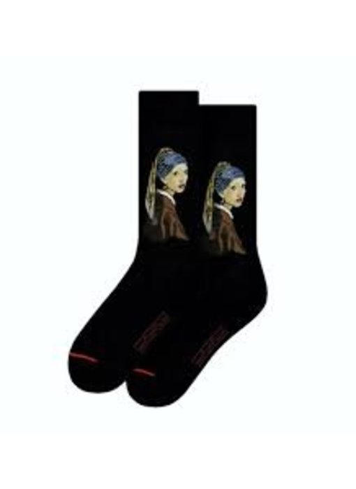 Calcetines artísticos, talla  36-40,  Chica con un Pendiente de Perla, Vermeer