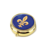 Pillendose goldfarben, Fleur de Lys