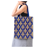 Cotton Tote Bag with lining,   Fleur de Lys