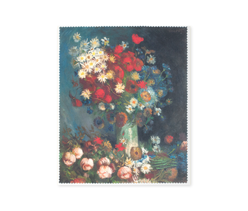 Brillenputztuch ,15x18 cm, Van Gogh, Stillleben mit Feldblumen und Rosen