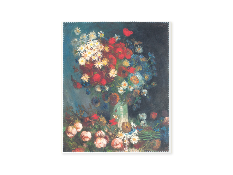 Brillendoekje,  Van Gogh, Stilleven met akkerbloemen en rozen