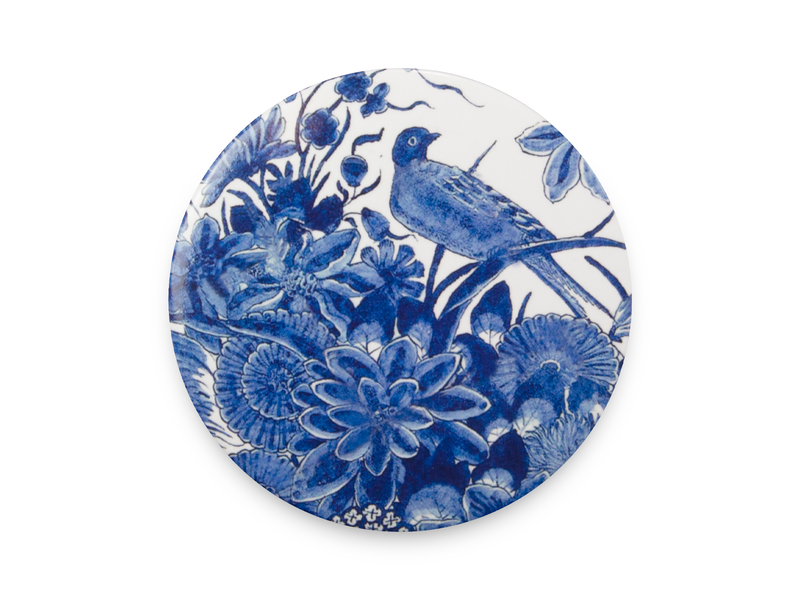 Pocket Mirror W, Ø 80 mm, Delft Blue birds, Rijksmuseum