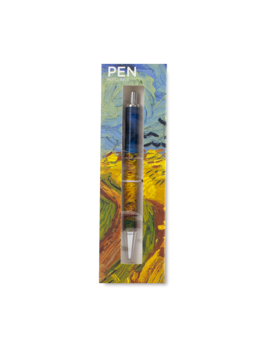 Ballpen in box , Vincent van Gogh,Wheatfield with crows  in Auvers