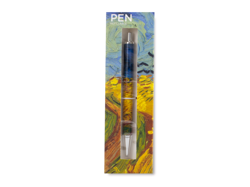 Ballpen in box , Vincent van Gogh, Wheatfield with crows  in Auvers