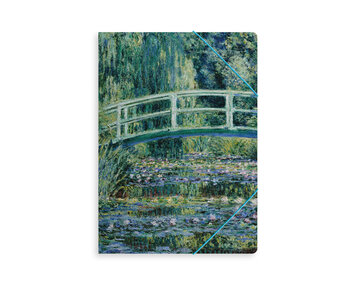 Paper file folder with elastic closure,  Monet, Japanese bridge