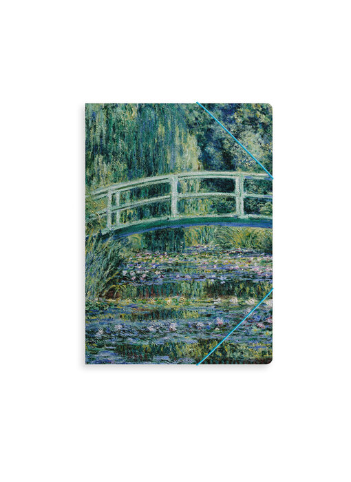 Paper file folder with elastic closure,  Monet, Japanese bridge