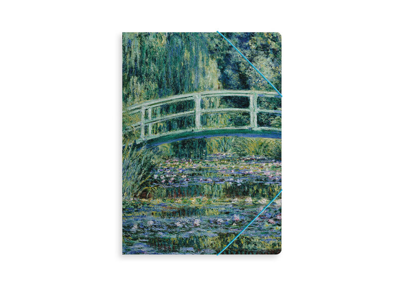 Portfolio with elas.tic closure A4 , Monet, Monet, Japanese bridge