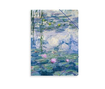 Paper file folder with elastic closure,  Monet, Waterlilies