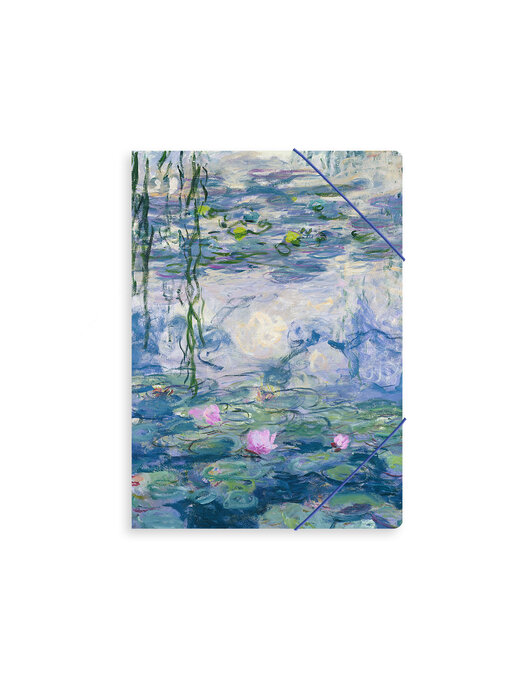 Paper file folder with elastic closure,  Monet, Waterlilies